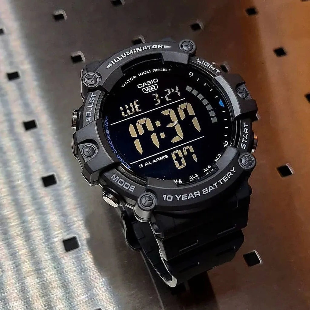 Ảnh Đồng Hồ Casio Nam Điện Tử AE-1500WH-8BVDF Mặt Tròn Dây Cao Su Chính Hãng 3