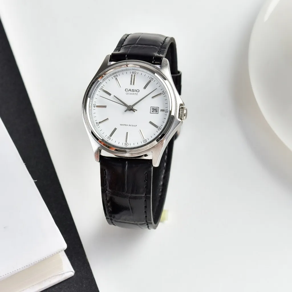 Ảnh Đồng Hồ Casio Nam MTP-1183E-7ADF Mặt Tròn Màu Trắng Dây Da Chính Hãng 2