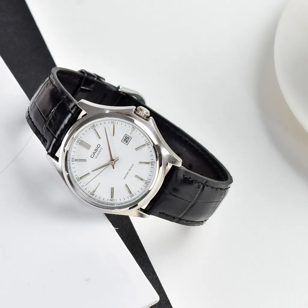 Ảnh Đồng Hồ Casio Nam MTP-1183E-7ADF Mặt Tròn Màu Trắng Dây Da Chính Hãng 3