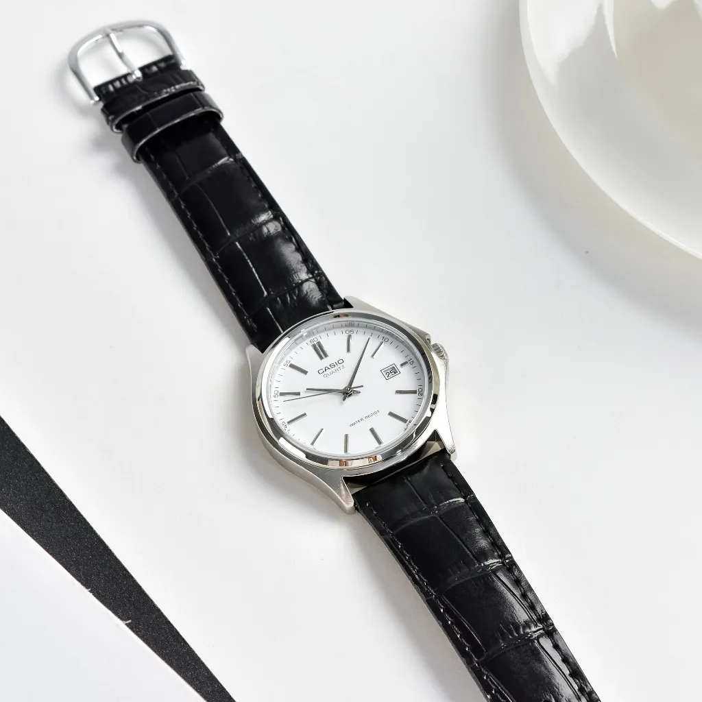 Ảnh Đồng Hồ Casio Nam MTP-1183E-7ADF Mặt Tròn Màu Trắng Dây Da Chính Hãng 4