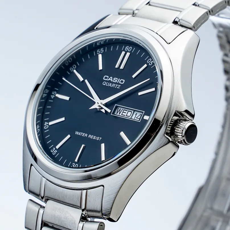 Ảnh Đồng Hồ Casio Nam MTP-1239D-1ADF Mặt Tròn Màu Đen Dây Kim Loại Chính Hãng 4