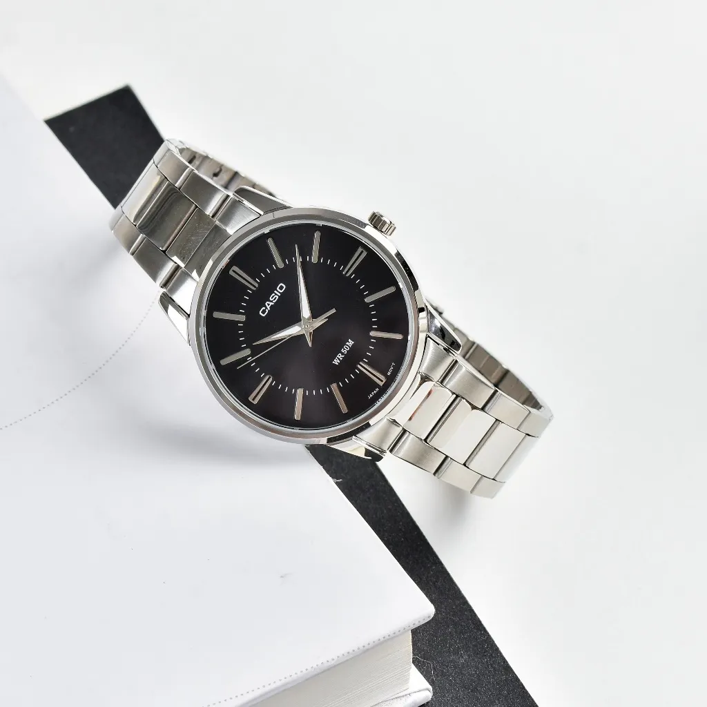 Ảnh Đồng Hồ Casio Nam MTP-1303D-1AVDF Mặt Tròn Màu Đen Dây Kim Loại Chính Hãng 3