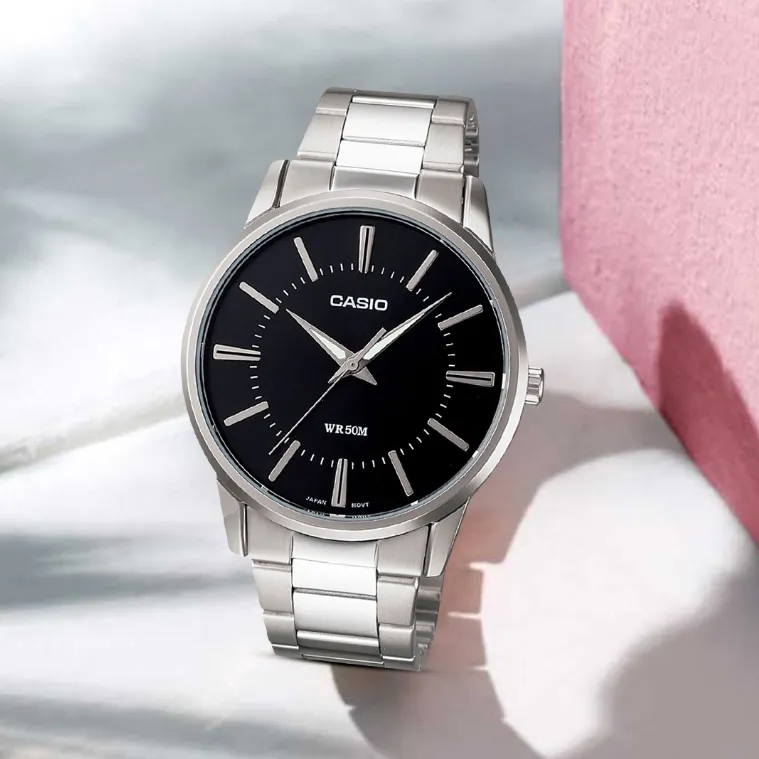 Ảnh Đồng Hồ Casio Nam MTP-1303D-1AVDF Mặt Tròn Màu Đen Dây Kim Loại Chính Hãng 4