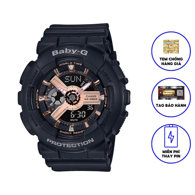 Ảnh Đồng Hồ Casio Nữ Dây Nhựa BABYG BA-110XRG-1ADR Chính Hãng 1