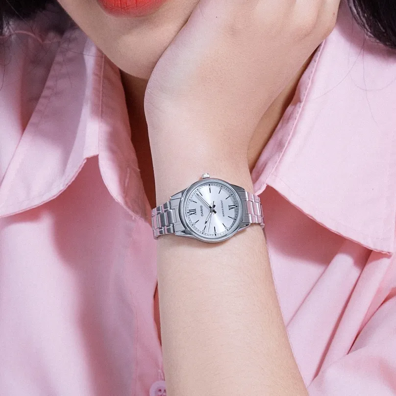 Ảnh Đồng Hồ Casio Nữ LTP-V005D-2B3UDF Mặt Tròn Dây Kim Loại Chính Hãng 4