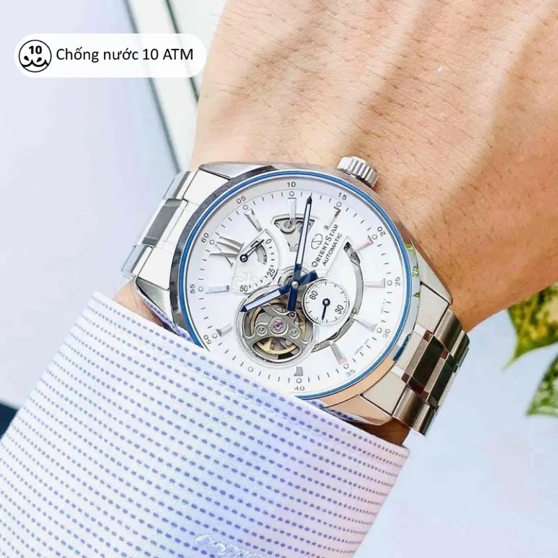 Ảnh Đồng hồ cơ nam Orient Star Watch Joker Skeleton RE-AV01 phiên bản giới hạn mặt kính Sapphire dây thép đeo tay chính hãng 4