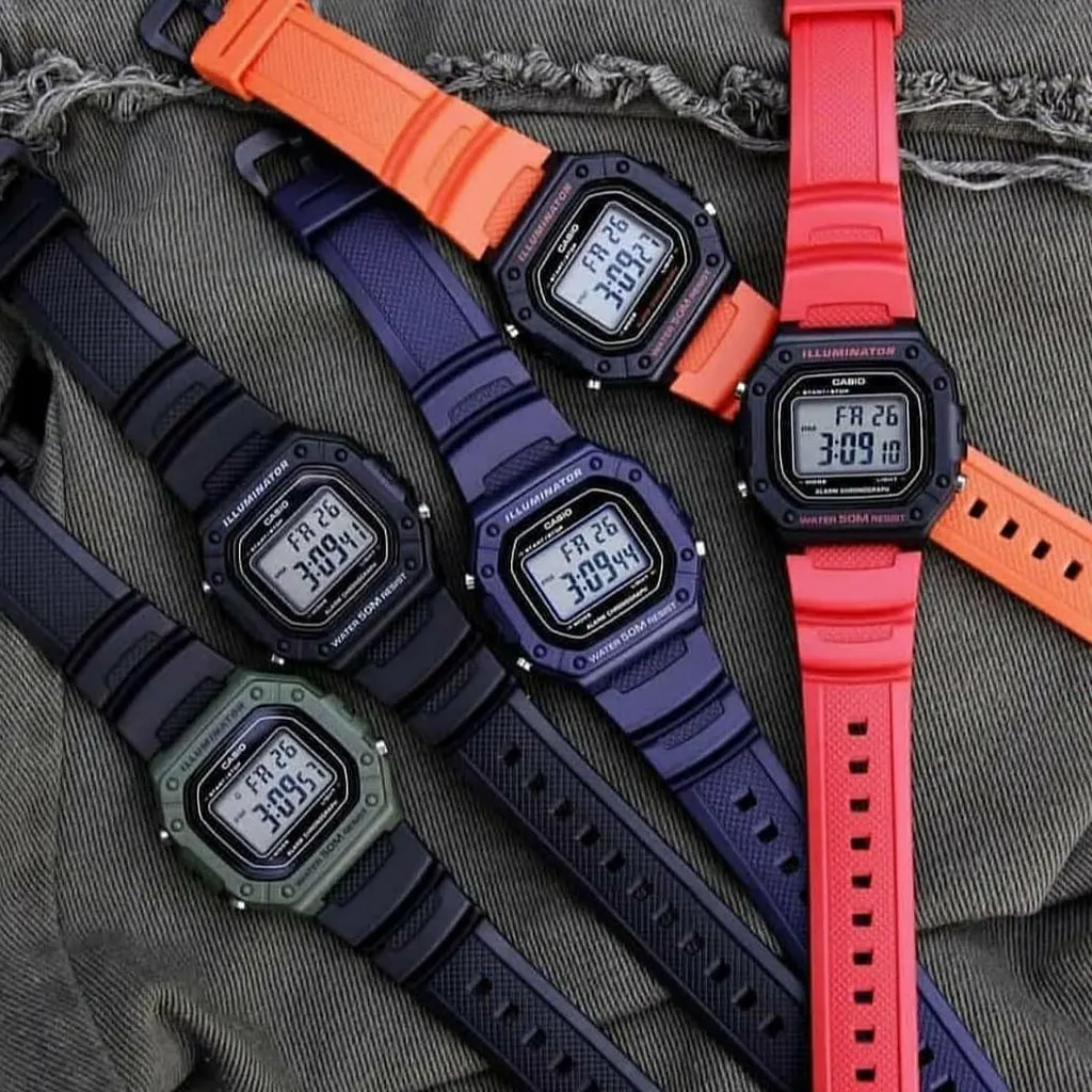 Ảnh Đồng hồ dây nhựa Casio Nam W-218 chính hãng bảo hành 1 năm Pin trọn đời 2