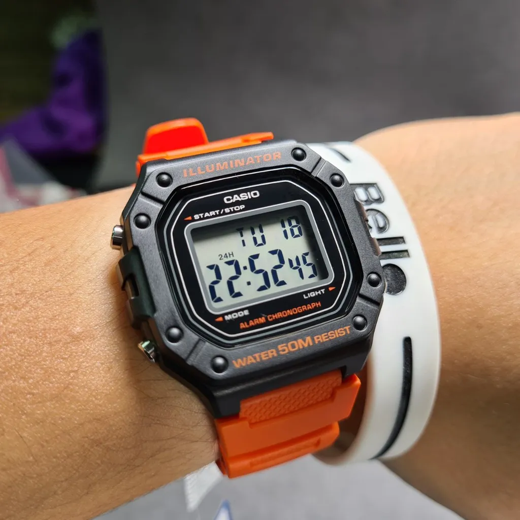 Ảnh Đồng hồ dây nhựa Casio Nam W-218 chính hãng bảo hành 1 năm Pin trọn đời 3