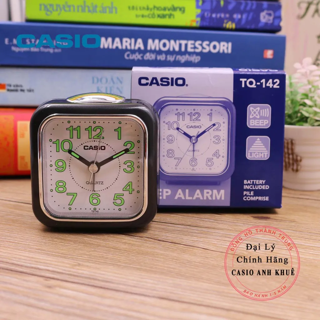 Ảnh Đồng hồ để bàn Casio TQ-142-1DF có báo thức ( 7.7×7.2×4.9 cm ) 1