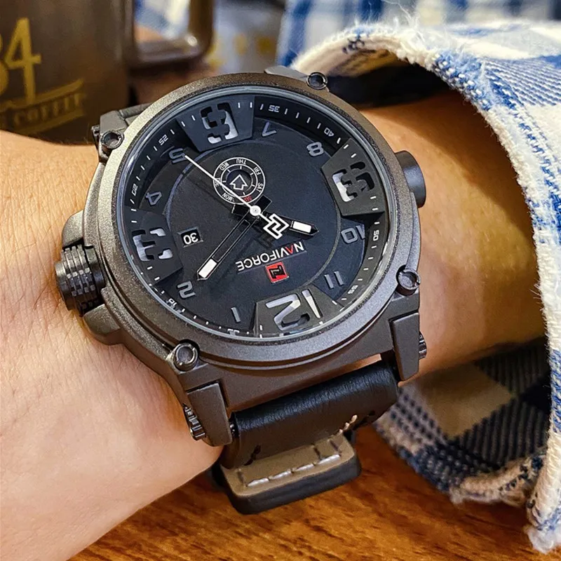 Ảnh Đồng hồ đeo tay chống nước bằng da thể thao nam NAVIFORCE NF9099 (có hộp gốc) Jam tangan 3