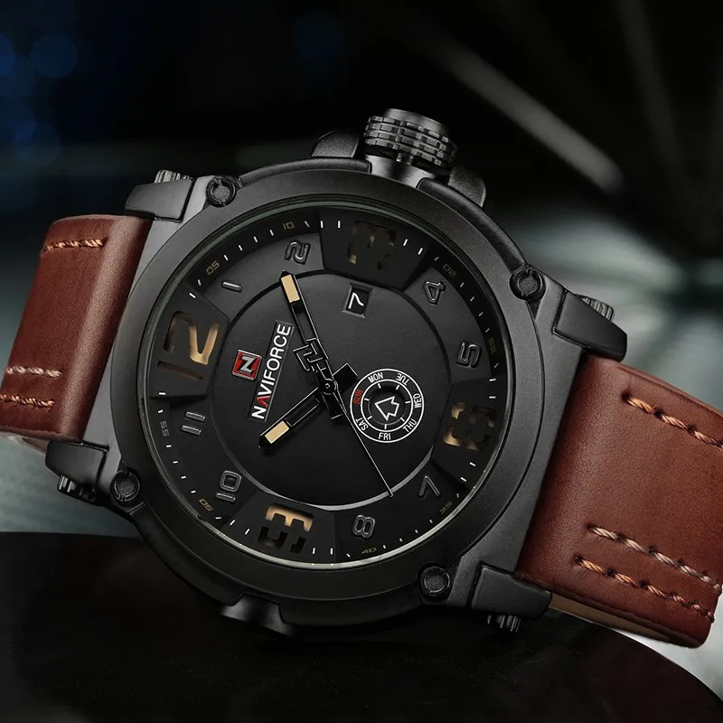 Ảnh Đồng hồ đeo tay thạch anh dây da chống nước thời trang Naviforce dành cho nam 4