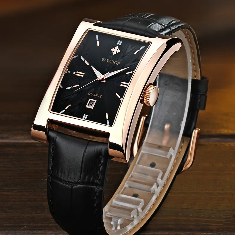Ảnh Đồng hồ đeo tay thể thao WWOOR 8017 máy thạch anh thật thép không gỉ chống thấm nước dây da thời trang cho nam 1