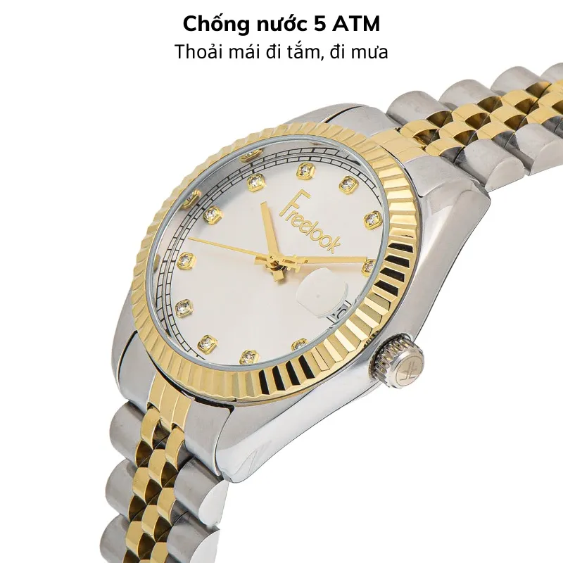 Ảnh Đồng hồ Freelook FL.1.10214 nữ đẹp mặt nhỏ đính đá, mặt kính chống xước, chống nước, dây thép cao cấp chính hãng 4