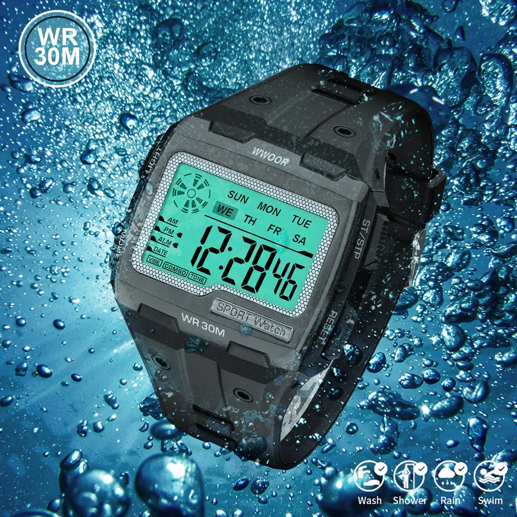 Ảnh Đồng hồ điện tử WWOOR chống thấm nước 30m sang trọng cho nam 2