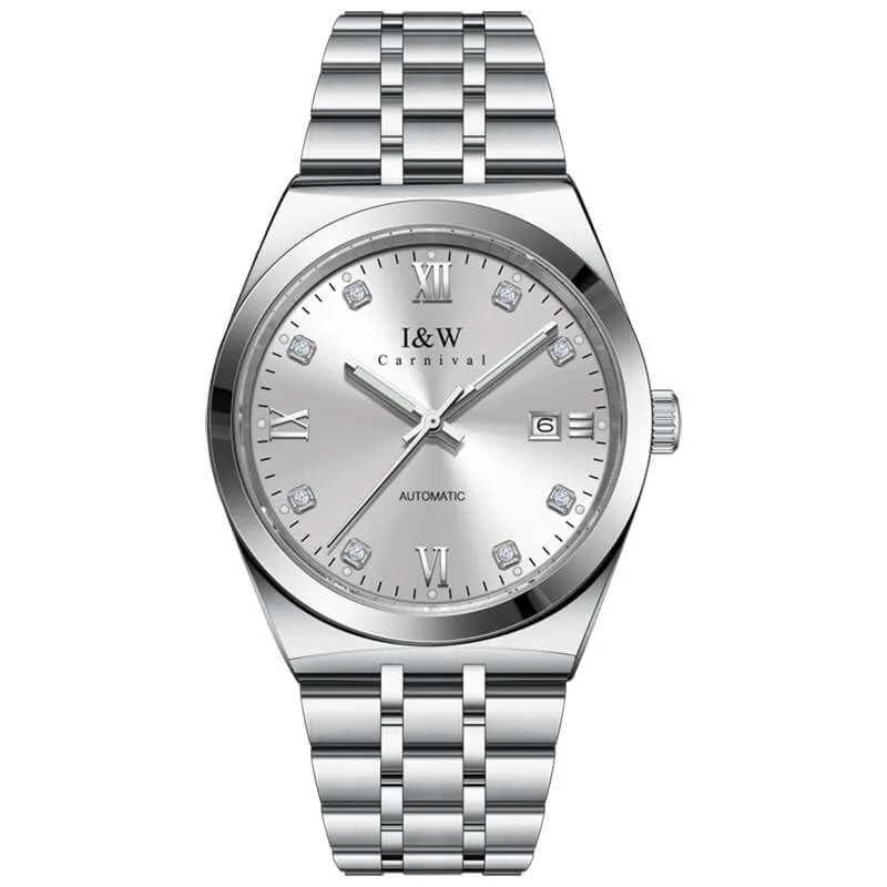 Ảnh Đồng hồ nam chính hãng IW Carnival IW758G-2 Kính chống xước,Chống nước 50m,Bh 24 tháng,Máy cơ Automatic,dây kim loại xịn 2