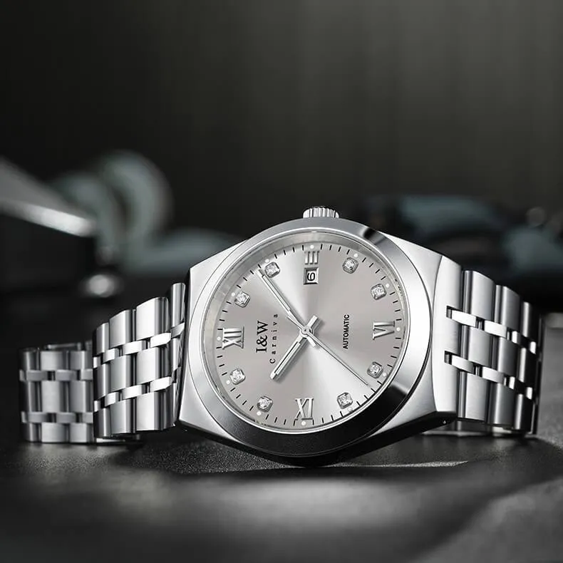 Ảnh Đồng hồ nam chính hãng IW Carnival IW758G-2 Kính chống xước,Chống nước 50m,Bh 24 tháng,Máy cơ Automatic,dây kim loại xịn 4