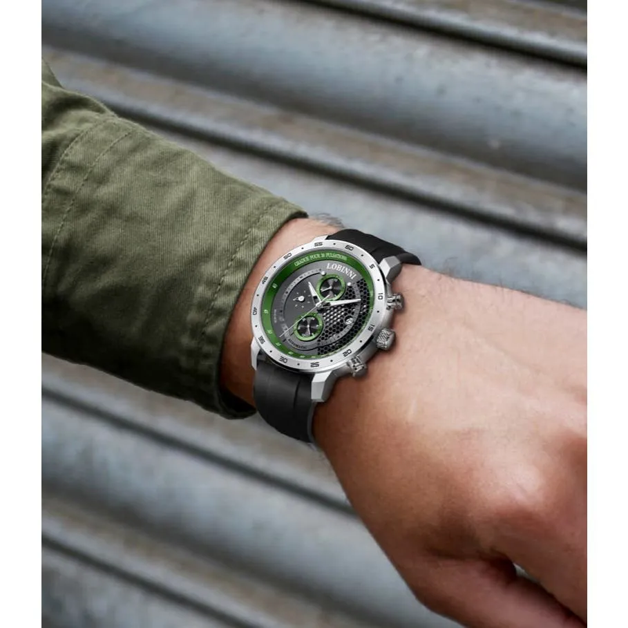 Ảnh Đồng hồ nam chính hãng LOBINNI L16063-2 Lộ cơ, Kính chống xước,chống nước ,máy cơ Automatic,mặt tròn dáng thể thao 3 núm 4