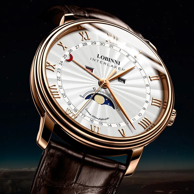 Ảnh Đồng hồ nam chính hãng LOBINNI L3603-1,hàng mới,Kính sapphire ,chống xước ,Chống nước 30m ,Bảo hành 24 tháng,Máy quartz 1