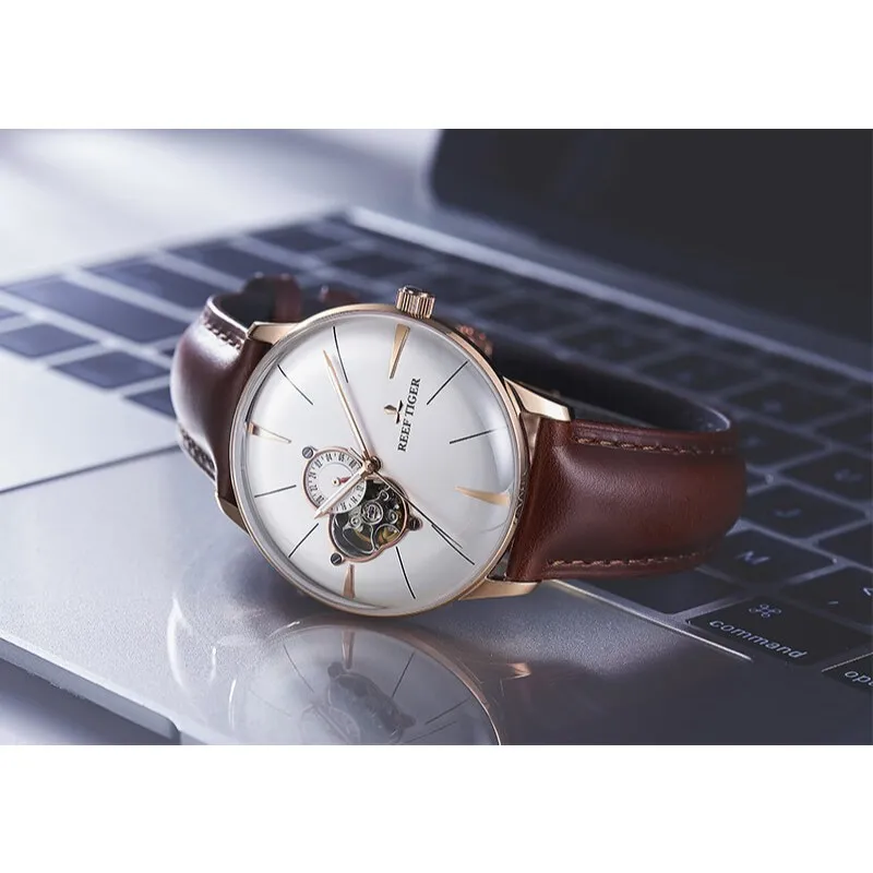 Ảnh Đồng hồ nam chính hãng Reef Tiger RGA8239-1 Kính sapphire chống xước,Chống nước,BH 24 tháng,Máy cơ Automatic,dây da xịn 2