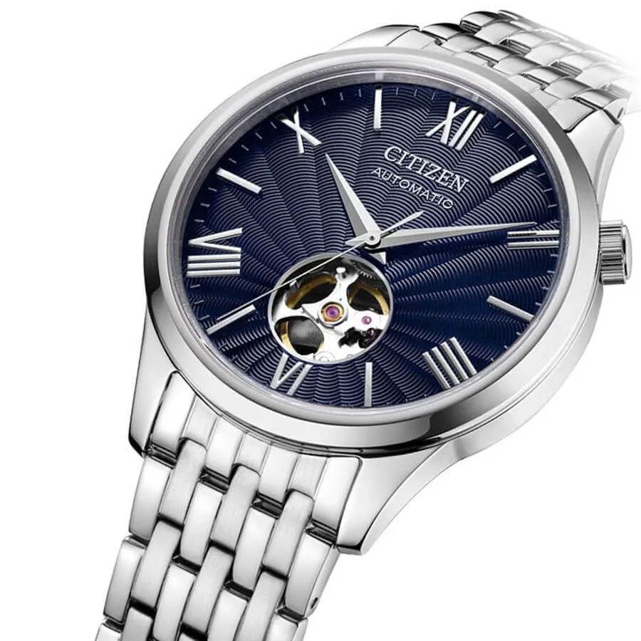 Ảnh Đồng Hồ Nam Citizen Automatic Dây Thép Không Gỉ NH9130-84L - Mặt Xanh (Sapphire) 2