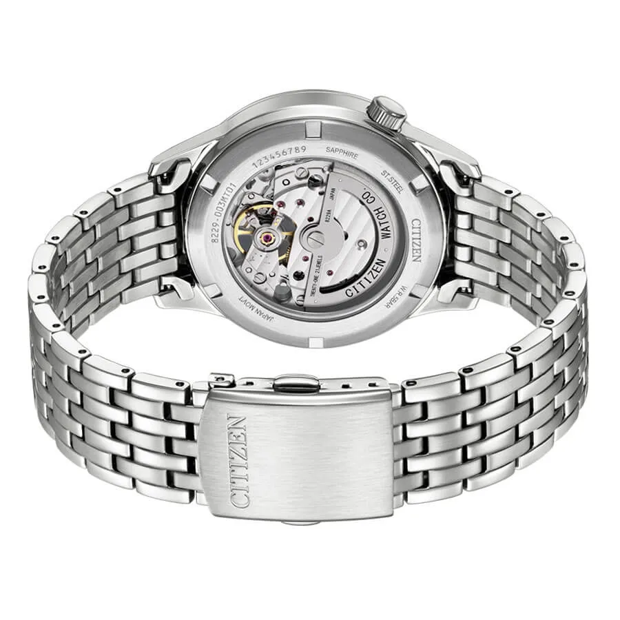 Ảnh Đồng Hồ Nam Citizen Automatic Dây Thép Không Gỉ NH9130-84L - Mặt Xanh (Sapphire) 4