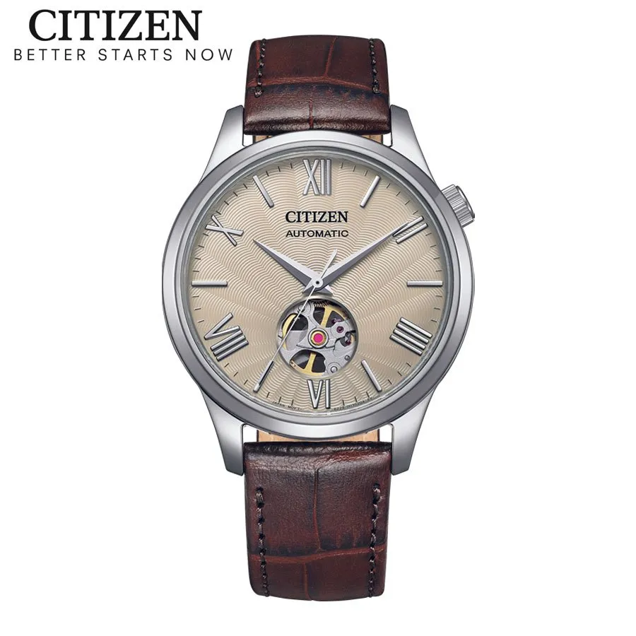 Ảnh Đồng Hồ Nam Citizen Automatic Dây Da NH9130-17A - Mặt Vàng Nhạt (Sapphire) 1