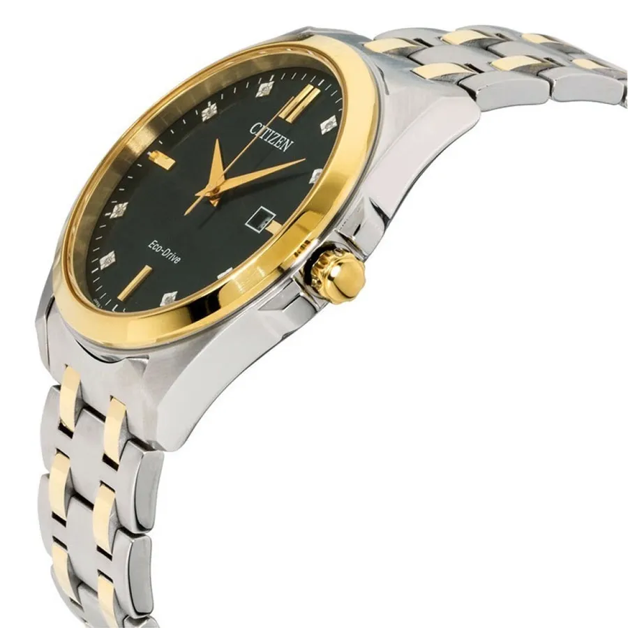 Ảnh Đồng Hồ Nam Citizen Eco-Drive Đính Kim Cương Dây Thép Không Gỉ BM7107-50E - Mặt Đen (Sapphire) 1