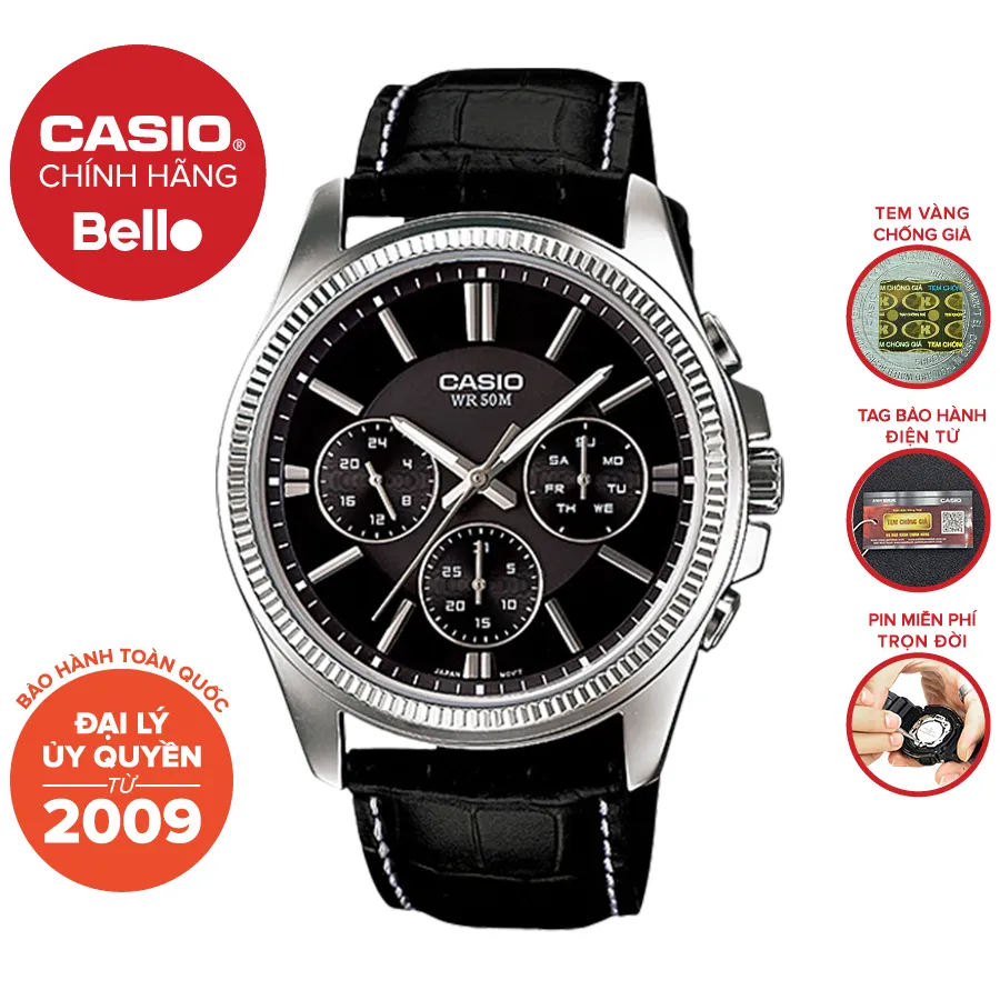 Ảnh Đồng hồ Nam dây da Casio MTP-1375 chính hãng bảo hành 1 năm Pin trọn đời 1