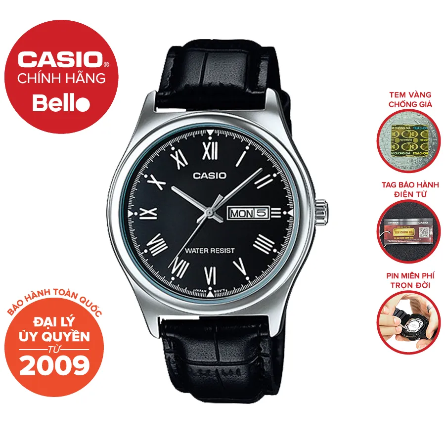 Ảnh Đồng hồ Nam dây da Casio MTP-V006 chính hãng bảo hành 1 năm Pin trọn đời 1