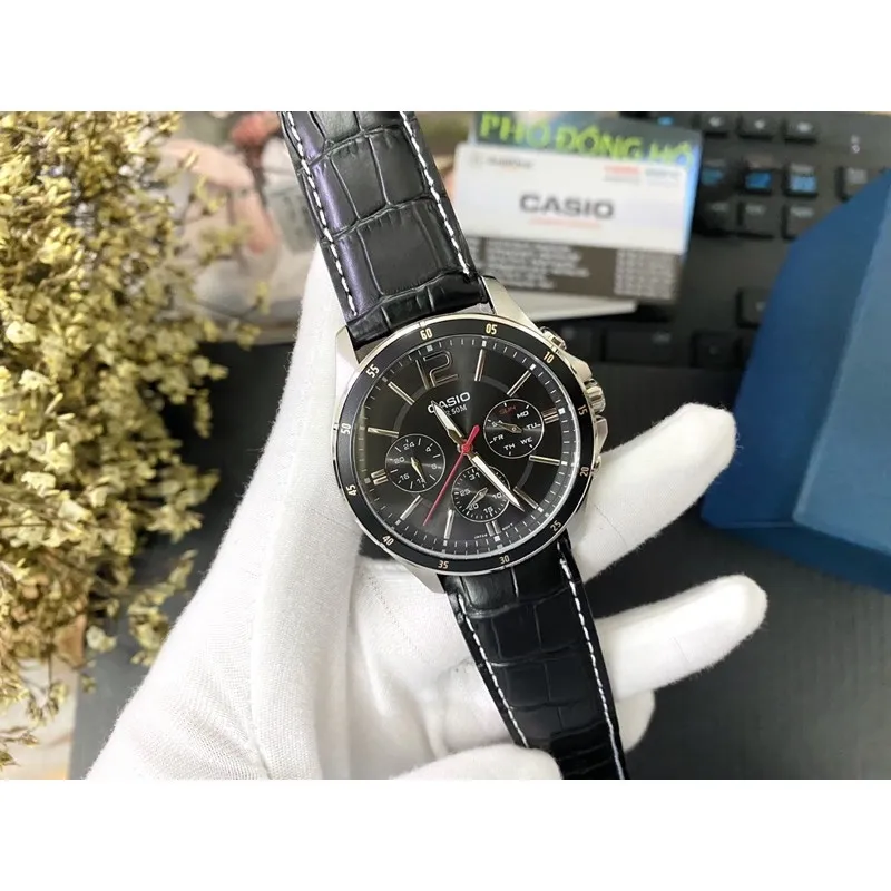 Ảnh Đồng hồ nam dây da Casio chính hãng Anh Khuê MTP-1374L-1AVDF 2