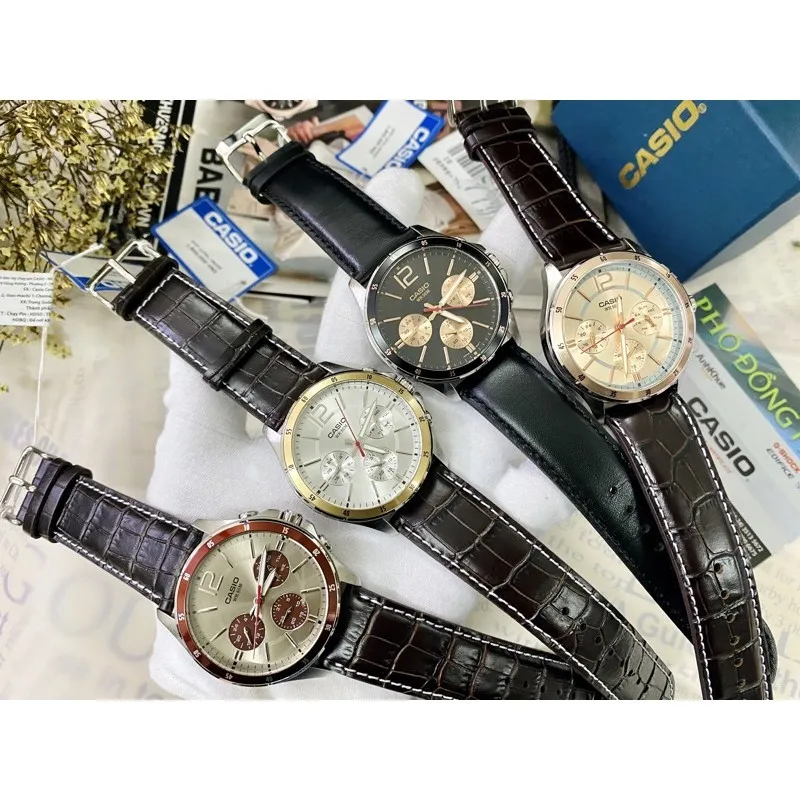 Ảnh Đồng hồ nam dây da Casio chính hãng Anh Khuê MTP-1374L-1AVDF 4
