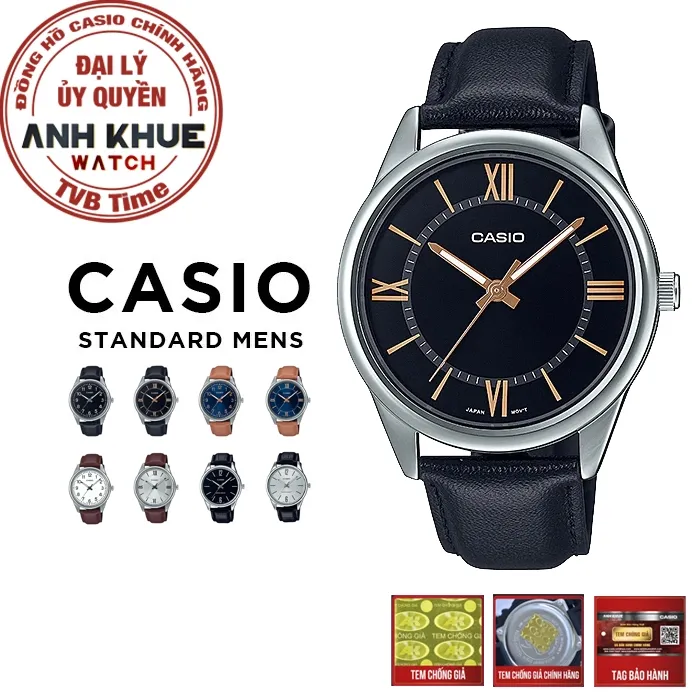 Ảnh Đồng hồ nam dây da Casio chính hãng MTP-V005 Series (40mm) 1