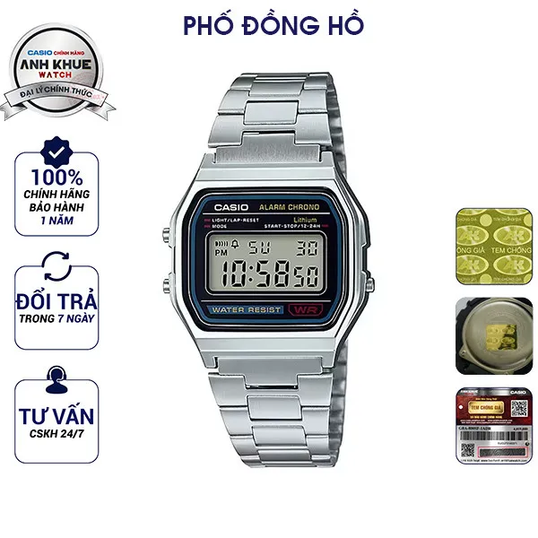 Ảnh Đồng hồ nam dây kim loại Casio chính hãng Anh Khuê A158WA-1DF 1