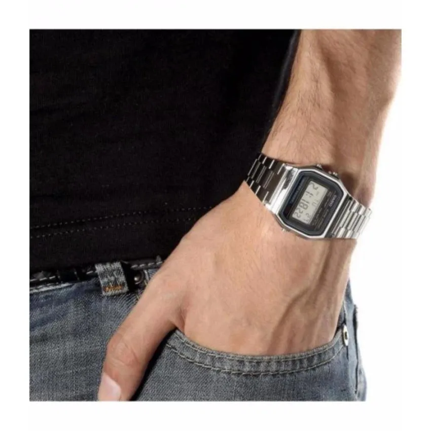 Ảnh Đồng hồ nam dây kim loại Casio chính hãng Anh Khuê A158WA-1DF 4