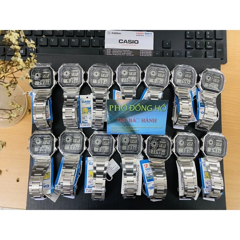 Ảnh Đồng hồ nam dây kim loại Casio chính hãng Anh Khuê AE-1200WHD-1AVDF 4