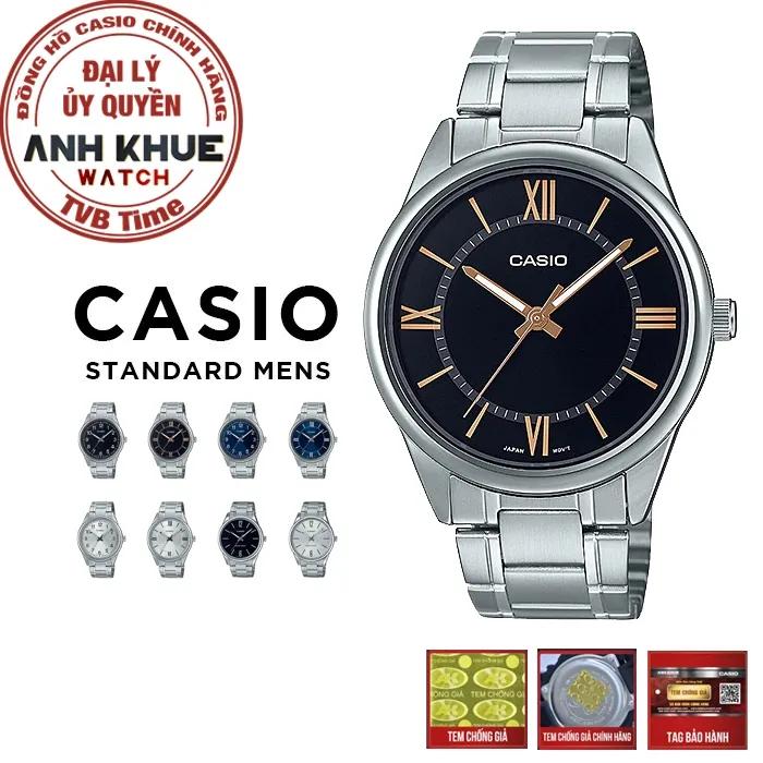 Ảnh Đồng hồ nam dây kim loại Casio chính hãng MTP-V005 Series (40mm) 1