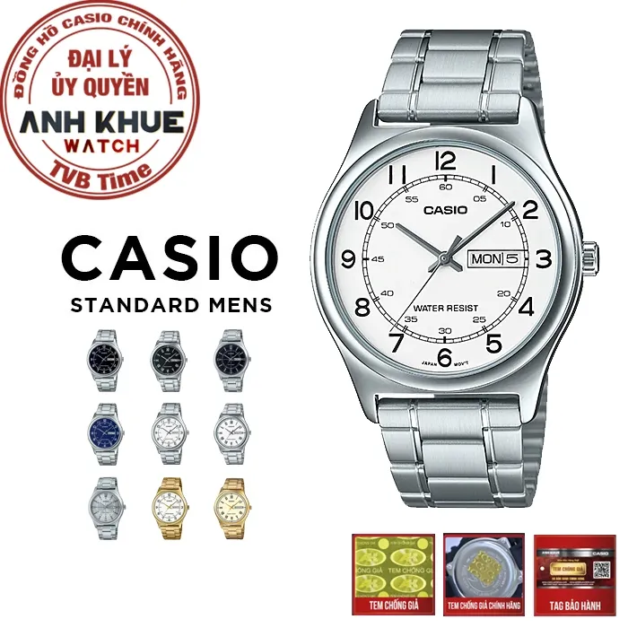 Ảnh Đồng hồ nam dây kim loại Casio chính hãng MTP-V006 Series (38mm) 1