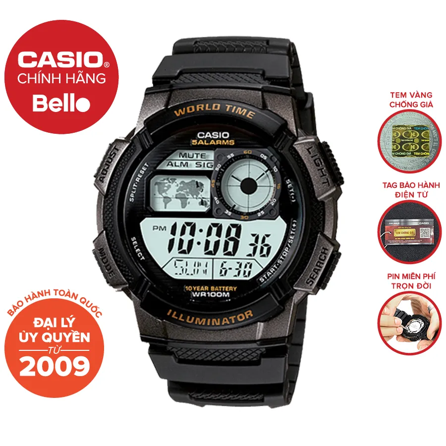 Ảnh Đồng hồ Nam dây nhựa Casio AE-1000 chính hãng bảo hành 1 năm Pin trọn đời 1