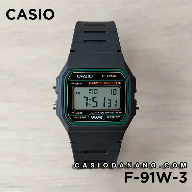 Ảnh Đồng hồ nam dây nhựa Casio chính hãng F-91W-3HDG (35mm) 2