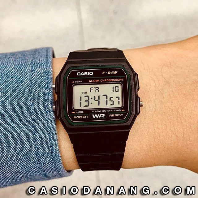 Ảnh Đồng hồ nam dây nhựa Casio chính hãng F-91W-3HDG (35mm) 4
