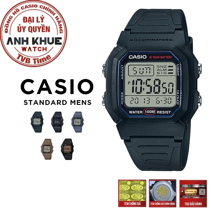 Ảnh Đồng hồ nam dây nhựa Casio chính hãng W-800 Series (36mm) 1