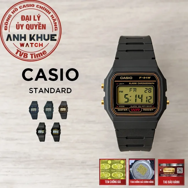 Ảnh Đồng hồ nam dây nhựa Casio chính hãng Anh Khuê F-91 & F-94 Series 1