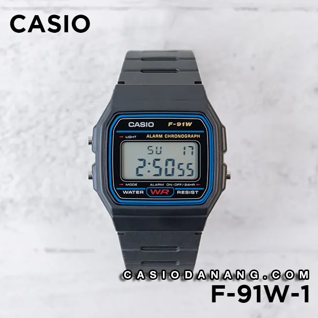 Ảnh Đồng hồ nam dây nhựa Casio chính hãng F-91W-1HDG (35mm) 2