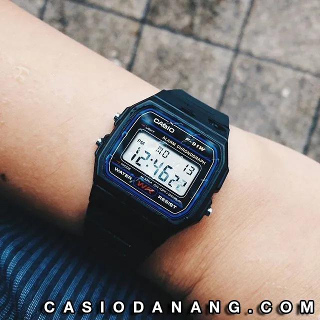 Ảnh Đồng hồ nam dây nhựa Casio chính hãng F-91W-1HDG (35mm) 4