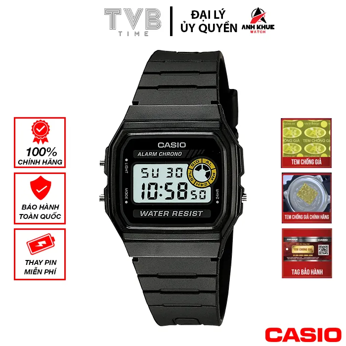 Ảnh Đồng hồ nam dây nhựa Casio chính hãng F-94WA-8HDG (33mm) 1