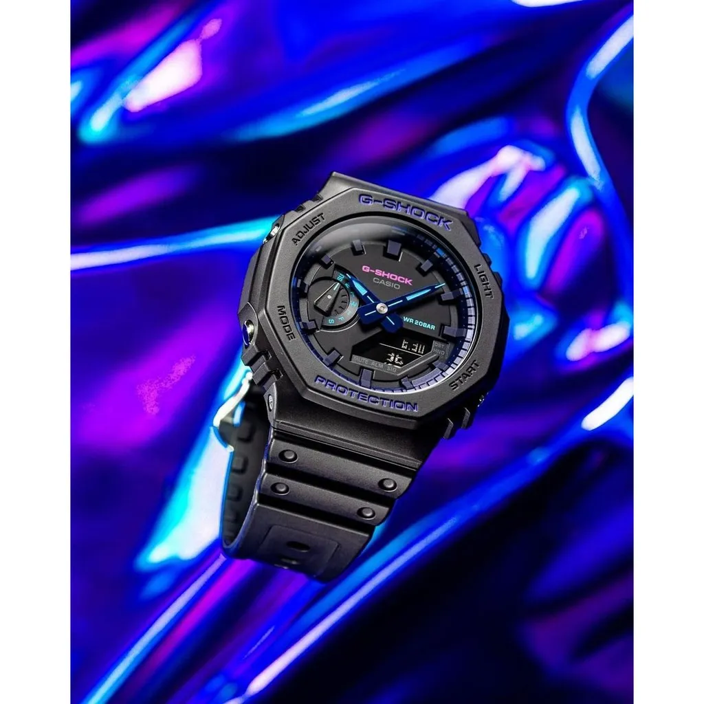 Ảnh Đồng hồ Nam Dây Nhựa Casio G-Shock GA-2100VB-1A chính hãng bảo hành 5 năm Pin trọn đời 2