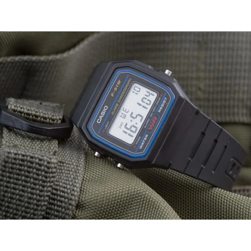 Ảnh Đồng hồ nam dây nhựa huyền thoại Casio chính hãng Anh Khuê F-91W-1DG 3