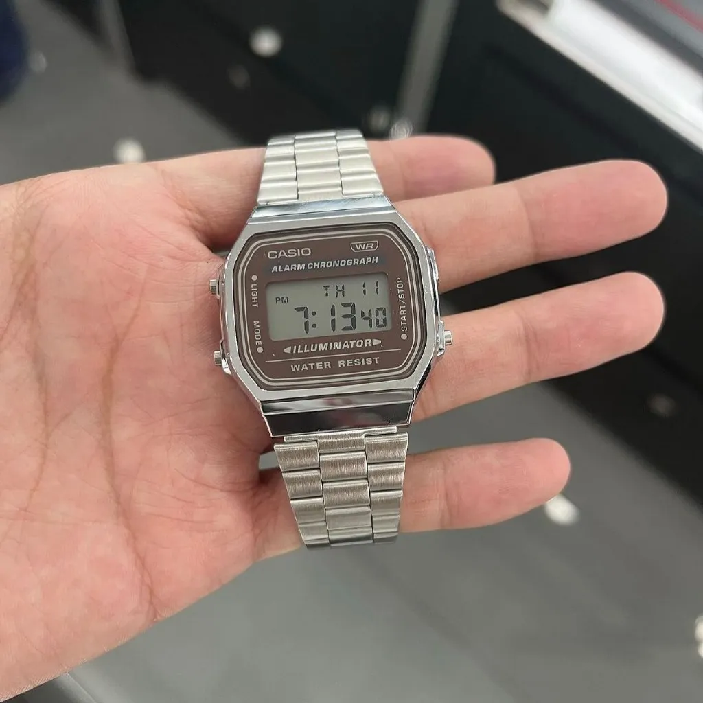 Ảnh Đồng hồ Nam dây thép Casio A168WA chính hãng bảo hành 1 năm Pin trọn đời 4