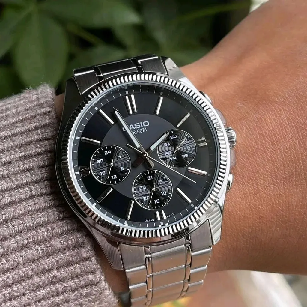 Ảnh Đồng hồ Nam dây thép Casio MTP-1375 chính hãng bảo hành 1 năm Pin trọn đời 3