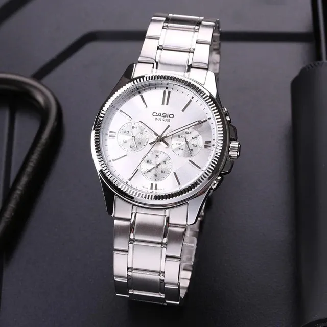 Ảnh Đồng hồ Nam dây thép Casio MTP-1375 chính hãng bảo hành 1 năm Pin trọn đời 4